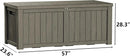 150 Gallon Waterproof Large Resin Deck Box Indoor/Outdoor Lockable Storage Container and Seating for Garden, Pool, and Patio (150 Gallon, Grey) by GreenHaven Gardens