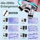 Microscope for Kids 40X-2000X with LED supplemental Light, Slides and specimens, Microscope for Kids 8-12 for School Labs and homeschooling. by TinyTreasures Baby Boutique