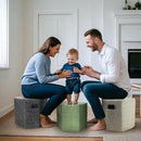 Hexagon Pouf Ottoman Stuffed with 2 Pockets & Handle, Comfort Corduroy Poufs, Non-Slip Foot Stool Storage Ottoman, Foam Floor Poufs Foot Rest for Couch, Bedroom (Green) by CozyNest Decor