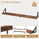 Heimlove Floating Shelves for Wall, 36 Inch Long Wood Floating Bookshelf Set of 3, Wall Mounted Hanging Shelf for Bathroom Bedroom Kitchen, Rustic Brown by CozyNest Decor