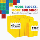 Big Blocks for Kids Ages 4-8 — Indoor & Outdoor Blocks Kids Games — Yellow Large Building Blocks - 48pc by TinyTreasures Baby Boutique