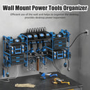 CCCEI Blue Power Tool Organizer Wall Mount, Large Tools and Battery Storage Rack Charging Station Individual Switches. Drills Holder, Garage Utility Shelves with 6FT Power Strip. Gift for Men. by GreenHaven Gardens