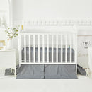 Brandream Gender Neutral Boho Bohemian Farmhouse Chic Baby Crib Bedding Set 100% Washed Cotton Like Linen Supersoft Classic Quilted Plaid Design Nursery Collection (Grey, 6-Piece) by TinyTreasures Baby Boutique