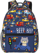 Cartoon Car Animal Backpack For Kids School Boys Girls, Bear & Traffic Light Design, Lightweight Waterproof Ergonomic Backpack For Age 3-5 5-7 7-9 9-12 School Book Bag Daypack Outdoor Play by TinyTreasures Baby Boutique