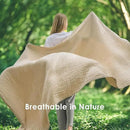 EMME Cotton Throw Blanket Large 50"x70" Gifts for Women 100% Muslin for Couch Breathable Gauze All Season Soft and Lightweight Pre-Washed (Light Tan) by CozyNest Decor