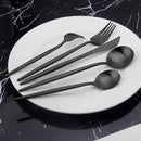 Matte Black Silverware Set, Vanys 20 Piece Stainless Steel Cutlery Flatware Set, Kitchen Utensil Sets for 4, Tableware With Knife Spoons And Forks Set, Satin Finished Polished by CozyNest Decor