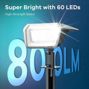 Linkind Solar Lights Outdoor 60 LEDs Solar Lights for Outside Ultra-Bright 800LM S olar Spot Lights 30% Conversion Rate Solar Landscape Light Waterproof IP67 for Garden Yard Pathway, 2Pack Cool White by GreenHaven Gardens