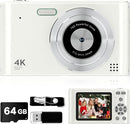 Digital Kids Camera 1080P Vlog Camera with 64GB, Lanyard, 16X Zoom Anti Shake, Card Reader 44MP Compact Portable Point Shoot Digicam for Kid Teen Girl Boy Christmas Halloween Thanksgiving by TinyTreasures Baby Boutique