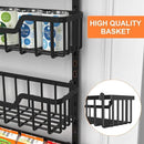 Over The Door Pantry Organizer, 8-Tier Pantry Door Organizer Shelves | 3 Sizes | Adjustable Basket | Metal Hanging Spice Rack for Kitchen, Pantry, Cabinet, Back of Door Seasoning Rack, Black by CozyNest Decor