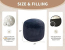 Boho Ottoman Living Room Furniture 20"x15" Round Ottomans Pouf Couch Foot Rest Navy Pouf Ottoman Foot Rest with Foam Chunk Filling Pouffe Ottomans Stuffed Foot Rests Poufs for Couch by CozyNest Decor