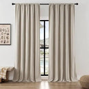 Joydeco Faux Linen Curtains 84 Inch Length 2 Panels Set, Light Filtering Curtains for Bedroom, 52 Inches Wide Living Room Drapes with Rod Pockets(52x84 inch, Linen) by CozyNest Decor