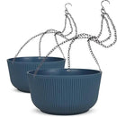 Dexceder 9.8 Inch Self Watering Hanging Planters Indoor Outdoor, Thickened Hanging Basket Flower Plant Pot (2 Pack, Deep Blue) by CozyNest Decor