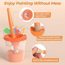 Nicpro Washable Paint for Kids, Kids Painting Set with Cups and Paintbrushes, 12 Vibrant Colors(2 oz), Non Toxic Washable Finger Paint for Toddlers Preschool Home School Children Art Painting Supplies by TinyTreasures Baby Boutique