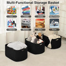 Large Storage Baskets for Organizing Shelves, Woven Cotton Rope Bins for Baby Nursery Organization, Book Toy Towel Organizer, 17"x13"x9.5", 3 Packs, Black by TinyTreasures Baby Boutique