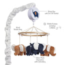 Lambs & Ivy Playful Elephant Blue/White Musical Baby Crib Mobile Soother Toy by TinyTreasures Baby Boutique