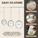 Norme 5 Quart Stainless Steel Silver Colander and 3 Pcs Silver Fine Mesh Strainer, Stainless Steel Pasta Rice Food Metal Strainer with Handles, Easy Clean and Dishwasher Safe by CozyNest Decor