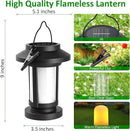 Derynome Solar Lantern Outdoor Lights, 4 Pack Upgraded Flickering Flameless Solar Lights Outdoor Waterproof, Hanging Decorative Lanterns for Yard Patio Path Garden Decor (4) by CozyNest Decor
