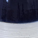Sunnydaze 21" H Ceramic Bird Bath for Outside - Hand-Painted Outdoor Bird Bath Bowl, UV/Frost-Resistant Finish - Midnight Blue - Ribbed Pedestal by GreenHaven Gardens