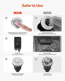 VEVOR Garbage Disposal Air Switch Kit, Dual Outlet Sink Top Air Switch for Food Waste Disposal, 2.5-inch Brushed Nickel Stainless Steel ON/OFF Air Push Button, Suitable for Stainless Steel Countertops by CozyNest Decor