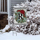 Briarwood Lane Winter Wreath Monogram Letter R Garden Flag by GreenHaven Gardens