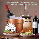 Ice Bucket with Lid, Scoop, Tongs and Strainer - Well Made Insulated Stainless Steel Keep Ice Frozen Longer - Ideal for Cocktail Bar, Parties, Chilling Wine, Champagne - 3 Liter (Copper) by CozyNest Decor
