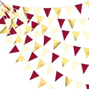 Burgundy Party Decorations Gold Maroon Beige Fabric Triangle Pennant Banner Garnet Flag Bunting Garland for Graduation Wedding Birthday Bridal Shower Bachelorette Anniversary Engagement Party Supplies by GreenHaven Gardens