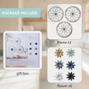 Paquesta 3 Piece Round Farmhouse Wall Decor with 6 Piece Interchangeable Flowers 12'' Medallion Wood & Metal Rustic Wall Art for Living Room Bedroom Kitchen Bathroom Dining Room Home Decorations by CozyNest Decor