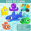 No Hole Mold Free Baby Bath Toys for Kids Ages 1-3,Water Toys for Babies and Toddlers,Ocean Animal Bath Toys for Bathtub,Shower,Beach, Pool,Water Table,Boys Girls Gifts with Storage Bag by TinyTreasures Baby Boutique