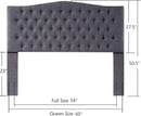 24KF Upholstered Tufted Button Linen Fabric Headboard,Comfortable Fashional Headboard Queen/Full Size,Dark Gray by CozyNest Decor