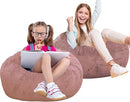 2 Pcs Classic Bean Bag Chair, with Faux Rabbit Fur Cover for Teens and Kids, Memory Foam Bean Bag Chairs, Ultra Soft Faux Fur Fabric, 2.5 feet Round Fluffy Bean Bag Sofa by TinyTreasures Baby Boutique