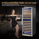 24 Inch Wine Cooler Fridge Dual Zone, Professional Large Capacity High Wine Refrigerator with Powerful Compressor, Quiet Operation and Elegant Design-KMHJ408D by CozyNest Decor