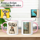 Personalized Coffee Mug, Custom Drawing Portrait Gift, Funny Customized Coffee Gift for Men & Women, Custom Mugs with Pictures, Pink 11oz Customized Ceramic Tea Cup by TinyTreasures Baby Boutique