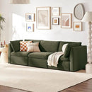 mopio Oversized Modular Sectional Sofa with Fully Removable Covers and Storage, Convertible U, L-Shaped and Sleeper Sectional, Modern Couches with Ottoman Chaise (Olive Green Velvet, 3 Seater) by CozyNest Decor