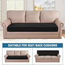 H.VERSAILTEX Velvet Stretch Individual Couch Cushion Cover Plush Cushion Slipcover for Loveseat Sofa Cushion Furniture Protector Seat Cushion Sofa Cover (1 Piece Sofa Cushion Cover, Black) by CozyNest Decor