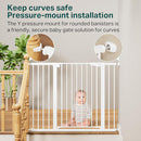 Cumbor 36" Extra Tall Baby Gate for Stairs, 29.7-48" Wide Dog Gates for Doorways, Auto Close Safety Gate for Babies and Pets, Easy Install, Pressure Mounted, Fits Doorways, Stairs, Entryways, White by TinyTreasures Baby Boutique