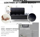 Sofa,Bed Bench,Small Spaces Furniture,Polyurethane Leather,Wood Frame,High Density Sponge Infillings,360-Degree Swivel Tray,Black Metal Leg (Black) by CozyNest Decor