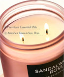 M&SENSE Sandalwood Rose Scented Candle - 11.6oz Natural Soy Wax Non Toxic 70-Hour Burn Long Lasting Candle, 2-Wick Strong Scent for Home - Slow-Burning Housewarming Gift for Men & Women by CozyNest Decor