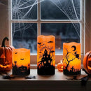 Wondise Halloween Rechargable Flickering Flameless Candles with 6H Timer, Battery Operated LED Real Wax Candles with Charging Base Set of 3 Halloween Home Decoration Gifts(3 x 4 5 6 Inch) by CozyNest Decor