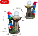Garden Gnome Statues, Garden Statues for Outside with Solar LED Lights, 10.4 in Funny Double Gnomes Sculptures Outdoor Decorations for Yard, Ideal Gnomes Gifts for Women/Mom/Grandm by GreenHaven Gardens