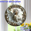Flower Fairy Garden Decorations Angel Wing Christmas Halloween Deco Statue Art Elf Sculpture Hanging Craft for Outdoor Yard Courtyard Lawn Patio Window Acrylic Ornament Home Gift (D,S: 6*6 IN) by CozyNest Decor