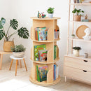 OOOK Kids Rotating Bookshelf, Small Corner Bookshelf for Small Space, 360° Display 3 Tier Floor Standing Bookcase Storage Rack, Wooden Narrow Bookcase Organizer for Bedroom, Living Room by TinyTreasures Baby Boutique