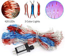 American Flag Light, 420 Super Bright LEDs Net Light Waterproof US for Independence Day July 4th, Yard, Garden Patio Yard Holiday Decoration by GreenHaven Gardens
