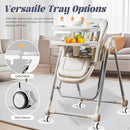 5 in 1 Baby High Chair Swings for Infants Foldable Rocking 8 Level Height Adjustment Eco Friendly Washable PU Cushion(White) by TinyTreasures Baby Boutique