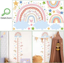 3D Cartoon Height Growth Chart for Kids - Removable DIY Pink Rainbow Wall Decal Peel and Stick Stars and White Clouds Wall Art Decor for Kids Nursery, Bedroom, Bathroom by TinyTreasures Baby Boutique