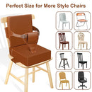 Toddler Booster Seat for Dining Table Kitchen Chair, Waterproof Non-Slip with Backrest & Adjustable Straps, Portable PU Travel Baby Kids Booster Seat Cushion by TinyTreasures Baby Boutique