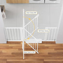 Cumbor 29.7-54.2" Wide Baby Gate for Stairs, Mom's Choice Awards Winner-Self Closing Dog Gate Indoor for Doorways, No Drilling Pressure Mounted Pet Gates for Kids, Easy Walk Through Safety Gate, White by TinyTreasures Baby Boutique
