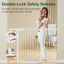 Cumbor 36" Extra Tall Baby Gate for Stairs, 29.7-54.2" Extra Wide Dog Gate for Doorways Hallways, Pressure Mounted Child Gate for Wide Opening, Auto Close Personal Safety for Babies and Pets, White by TinyTreasures Baby Boutique
