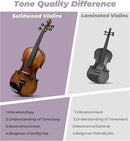 Vangoa Violin 4/4 Full Set Size, Fiddle Solid Spruce Wood Tiger Pattern for Professional Advanced Intermediate Beginners Adults Student Starter Acoustic Violins Kit Outfit Ebony Fittings, Hard Case by TinyTreasures Baby Boutique