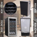 NutriChef PKCWC18 Slim Wine Fridge 18 Bottle Mini Beverage Chiller Adjustable Temp Control, 30x13x17 IN, Black by CozyNest Decor