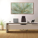 YJYart Green Abstract Canvas Artwork Flowers Wall Decor for Office Line Art Painting 24"x 48" Pictures for Bedroom Dining Room Neutral Wall Art by CozyNest Decor